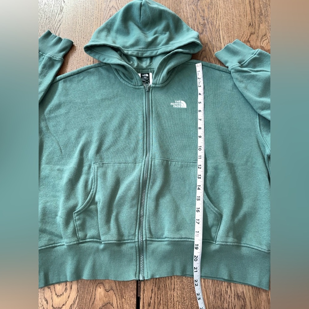 The North Face Oversized Sage Green Zip-Up Hoodie LARGE - Picture 8 of 14